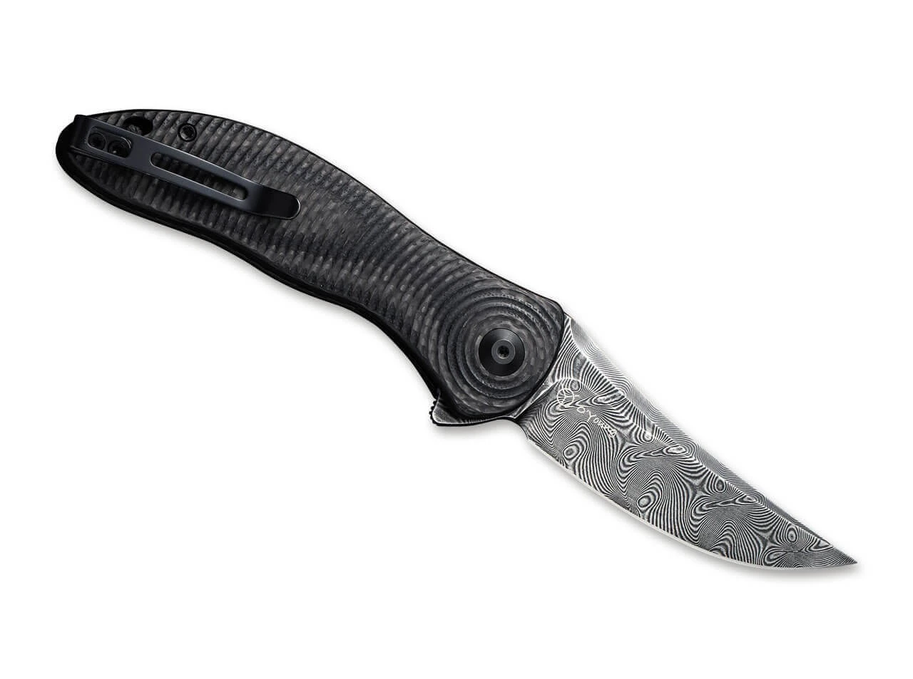 Synergy 3 Damascus G10 CF Black Trailing Point 4 Synergy 3 Damascus G10 CF Black Trailing Point – Bild 2