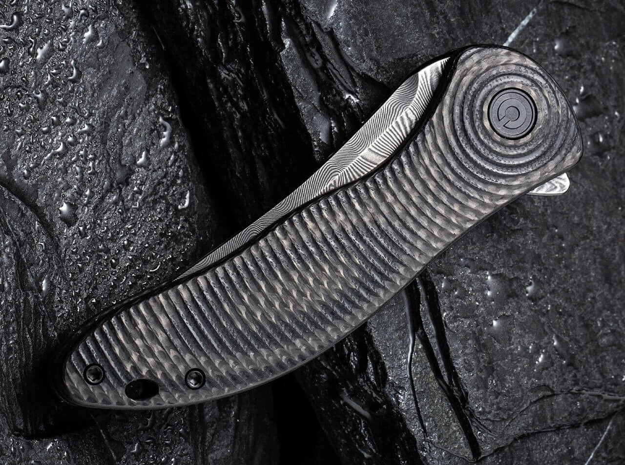 Synergy 3 Damascus G10 CF Black Trailing Point 5 Synergy 3 Damascus G10 CF Black Trailing Point – Bild 3