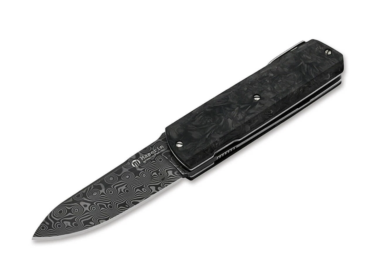 Silver Sport Knife Damascus CF Black 3 Silver Sport Knife Damascus CF Black